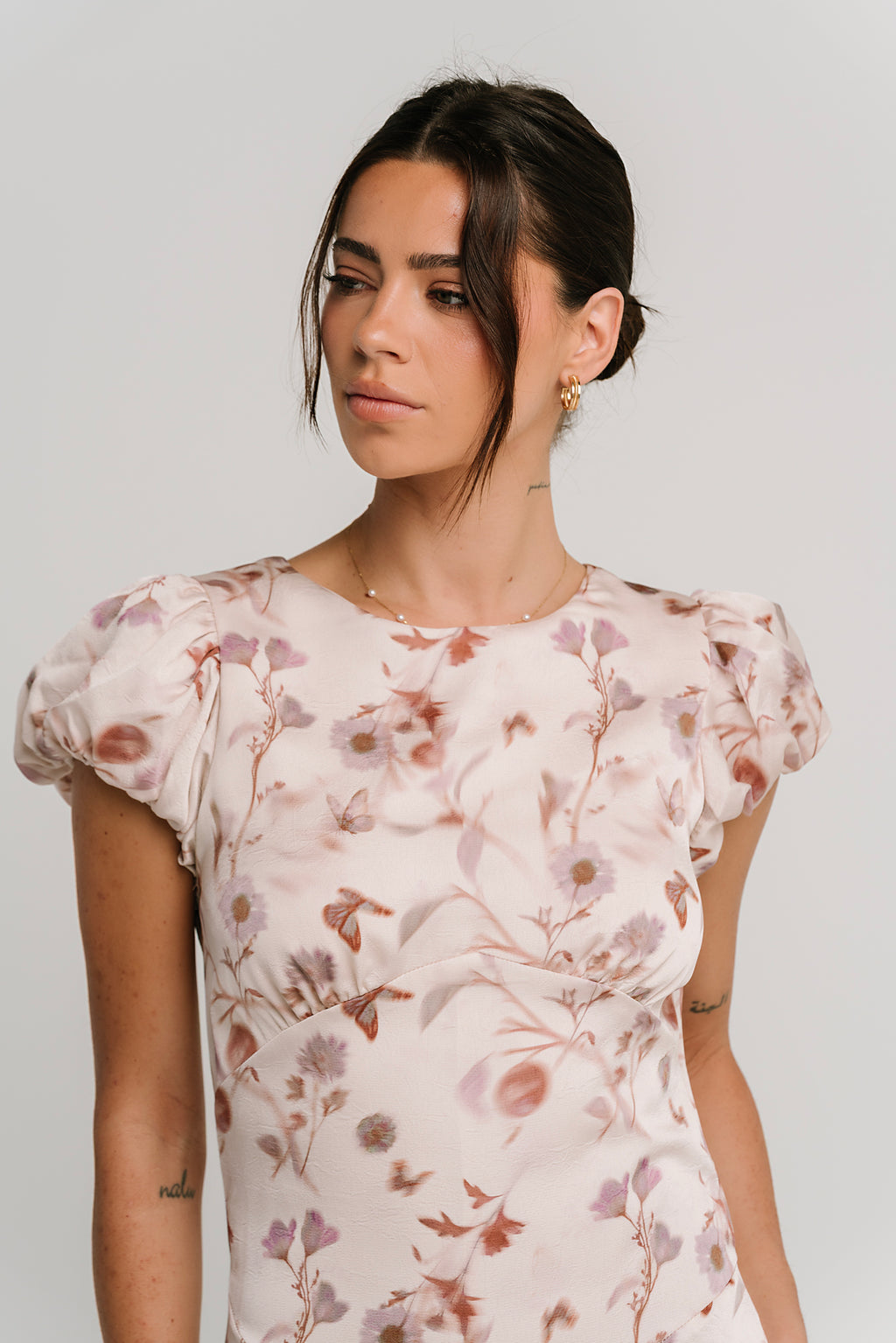 Savannah Floral Midi Dress in Pink