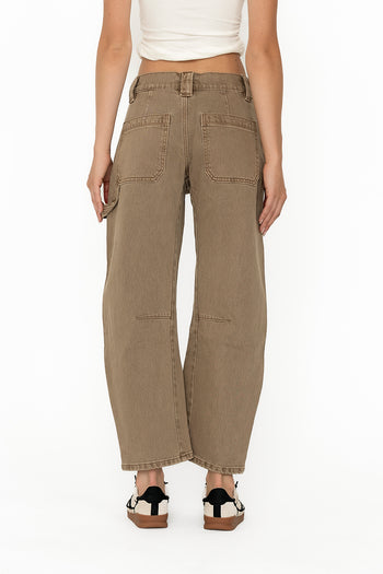 Scottie Barrel Jeans in Tan - FINAL SALE