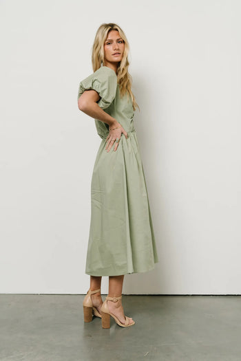 Midi dress in sage 
