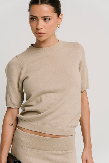 Maycie Knit Top in Oatmeal