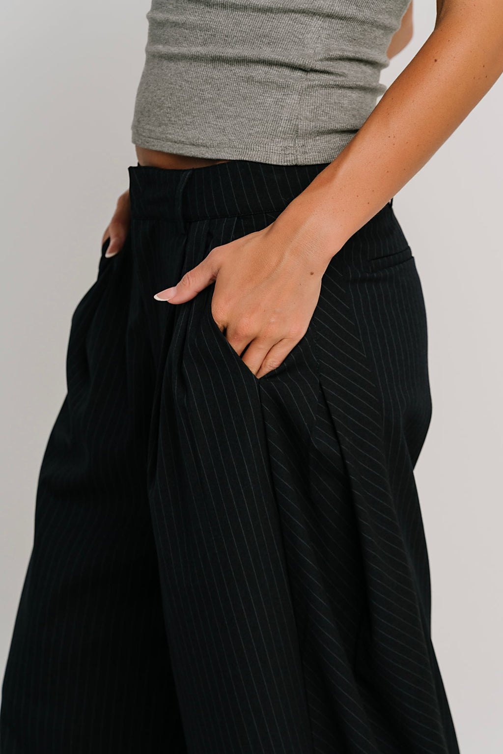 Alexa Pinstripe Barrel Trousers