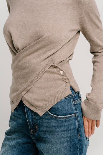 Gwen Criss Cross Sweater in Taupe
