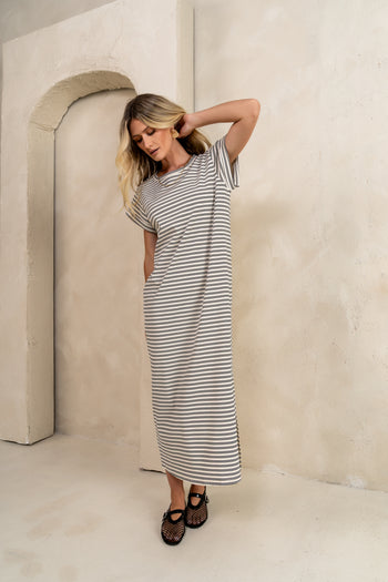 STRIPED MAXI DRESS