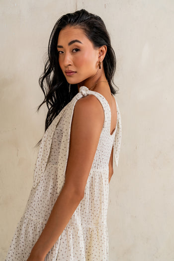Mary Floral Knit Romper in Ivory - FINAL SALE