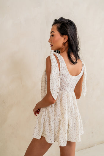 Mary Floral Knit Romper in Ivory - FINAL SALE