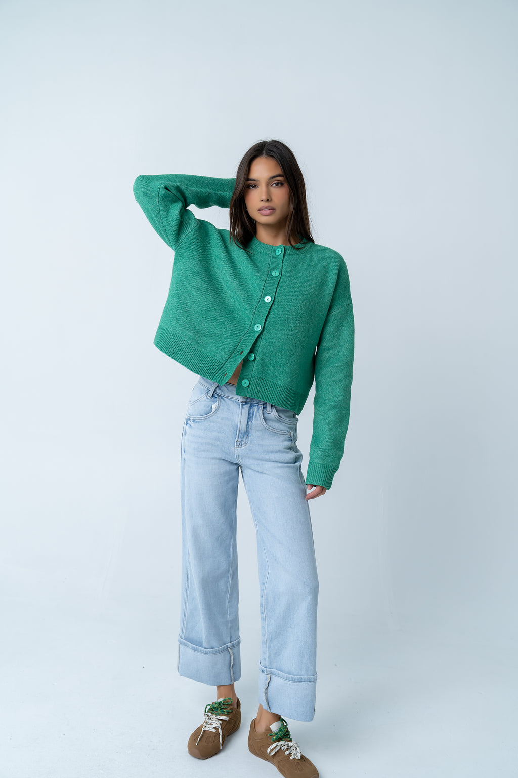 Valeria Oversized Sweater in Green - FINAL SALE
