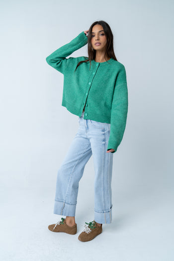 Valeria Oversized Sweater in Green - FINAL SALE