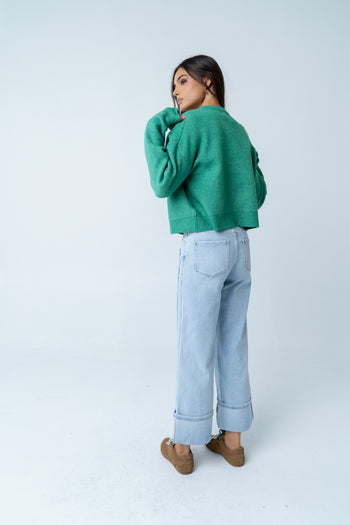 Valeria Oversized Sweater in Green - FINAL SALE