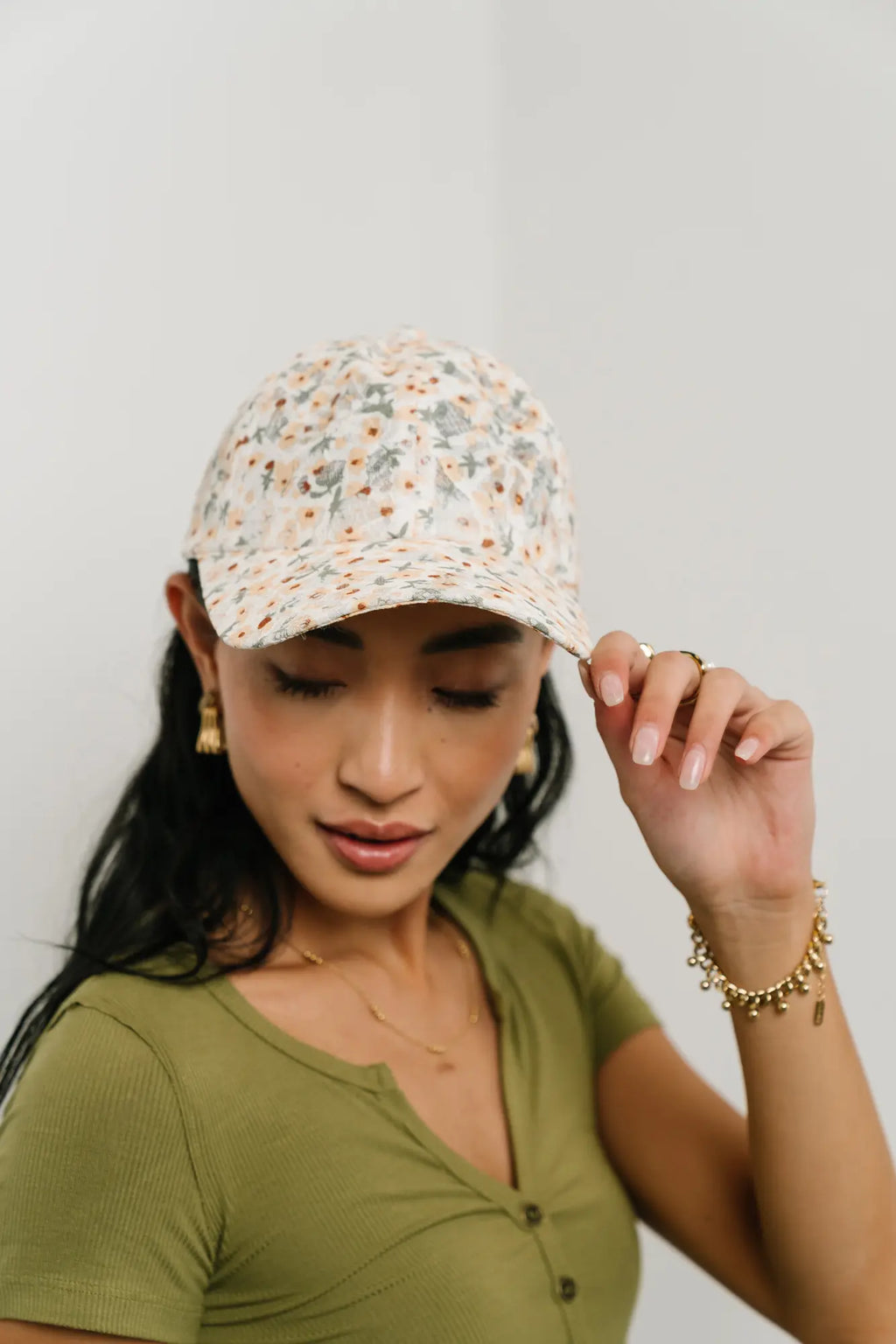 Floral yellow cap 