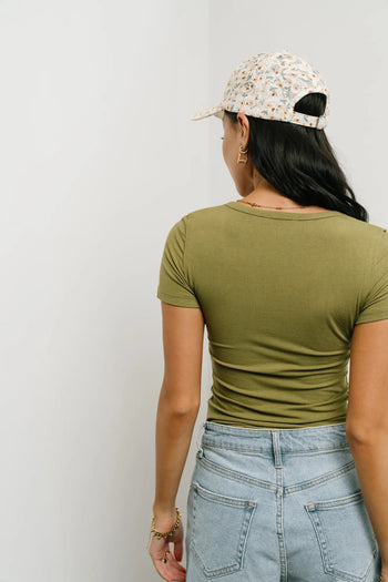 Short sleeves top in moss 