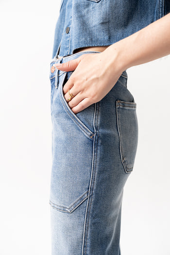 light wash denim pants