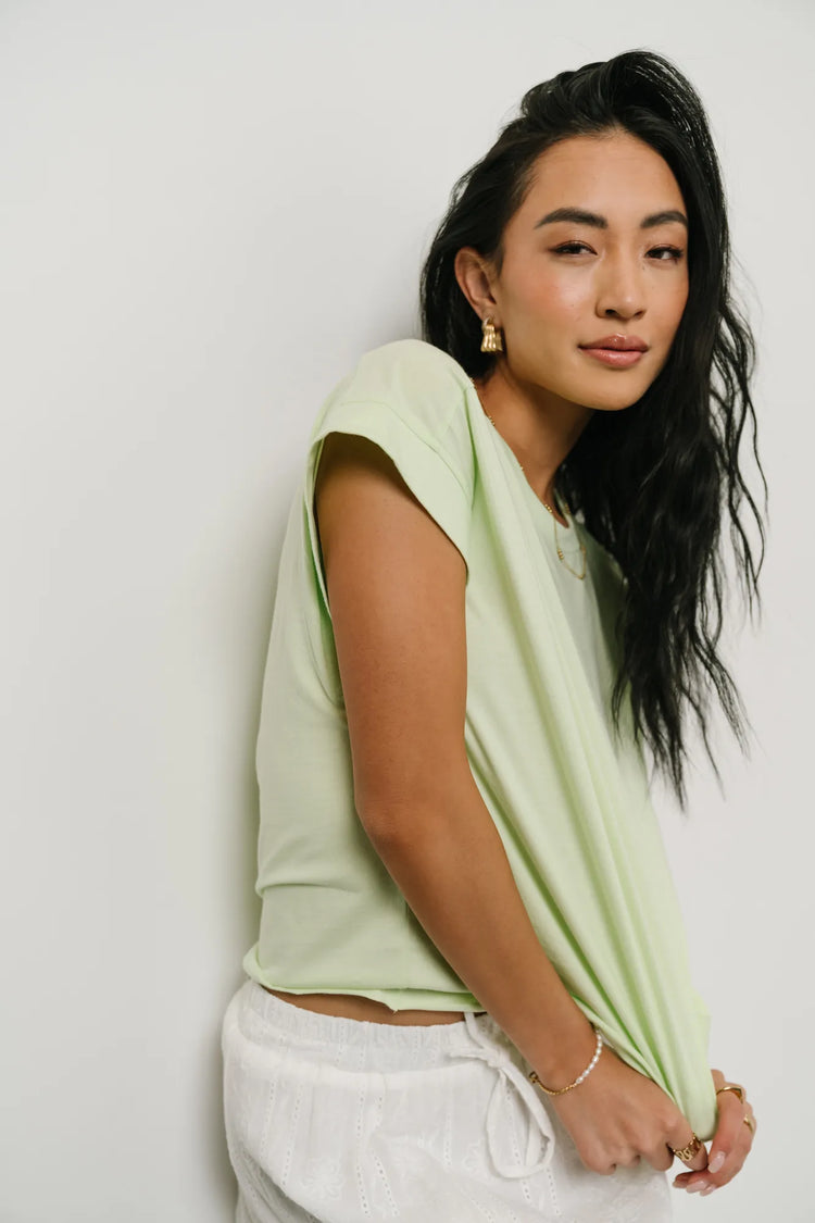 Knit top in lime 