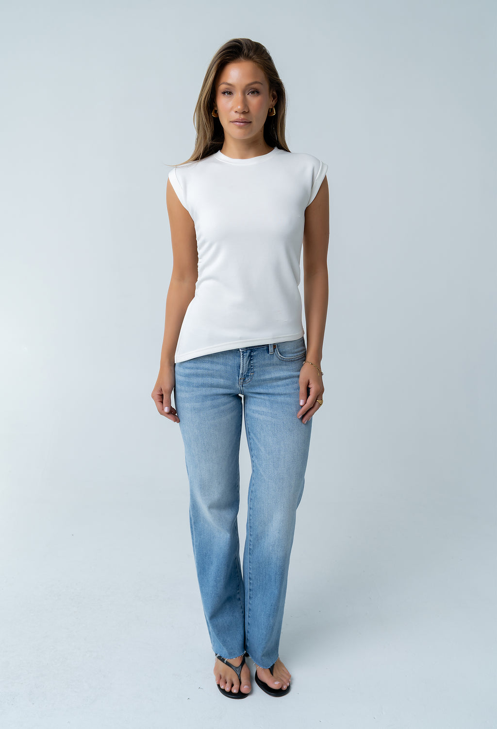 Johny Asymmetrical Top in White - FINAL SALE