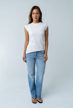 Johny Asymmetrical Top in White - FINAL SALE