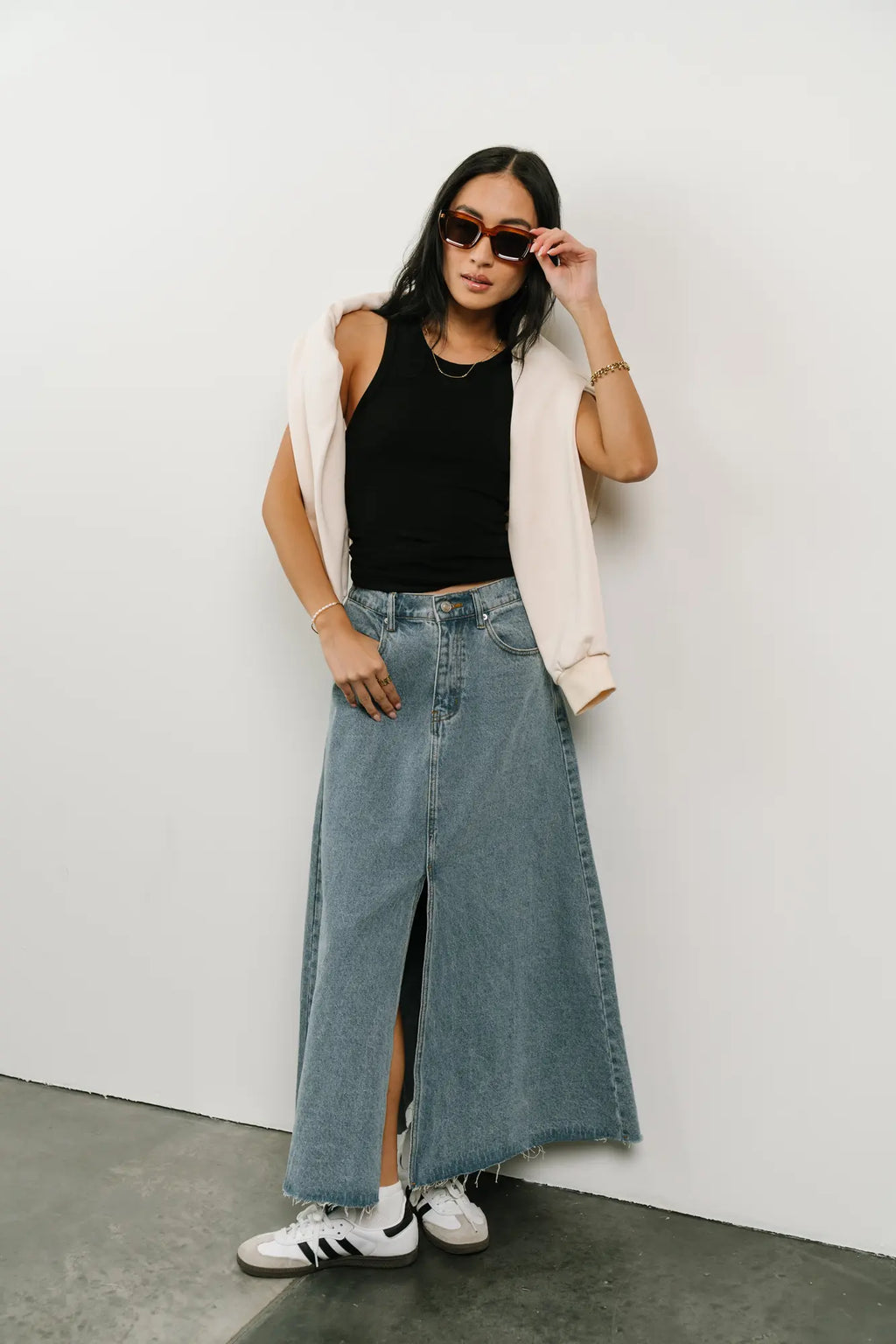 Ribbed tank in black 