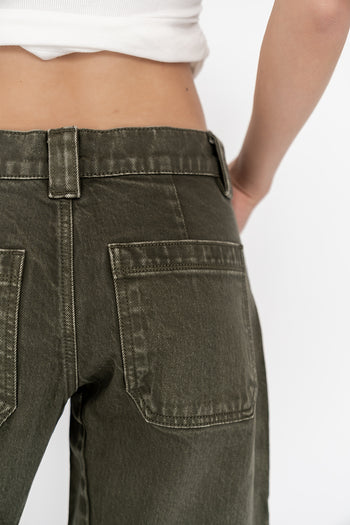 Scottie Barrel Jeans in Olive - FINAL SALE
