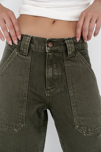 Scottie Barrel Jeans in Olive - FINAL SALE
