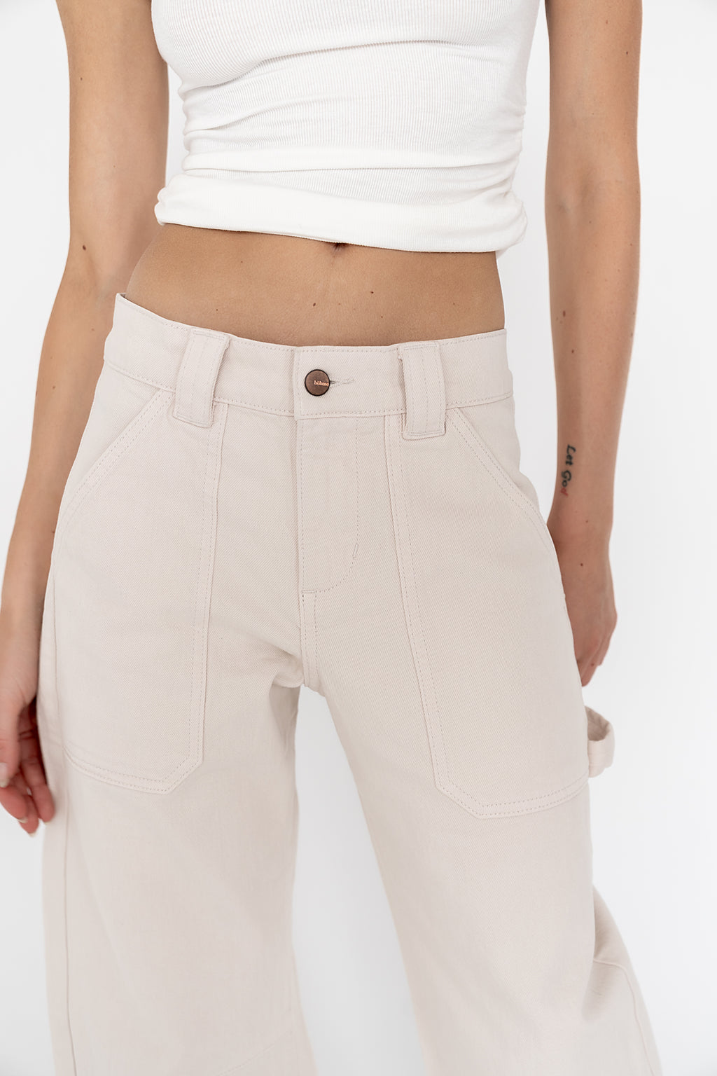 Scottie Barrel Jeans in Ecru - FINAL SALE