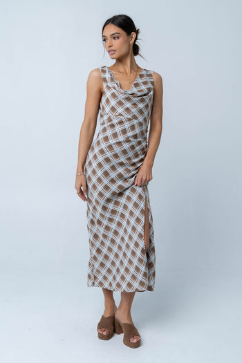 Renae Plaid Maxi Dress