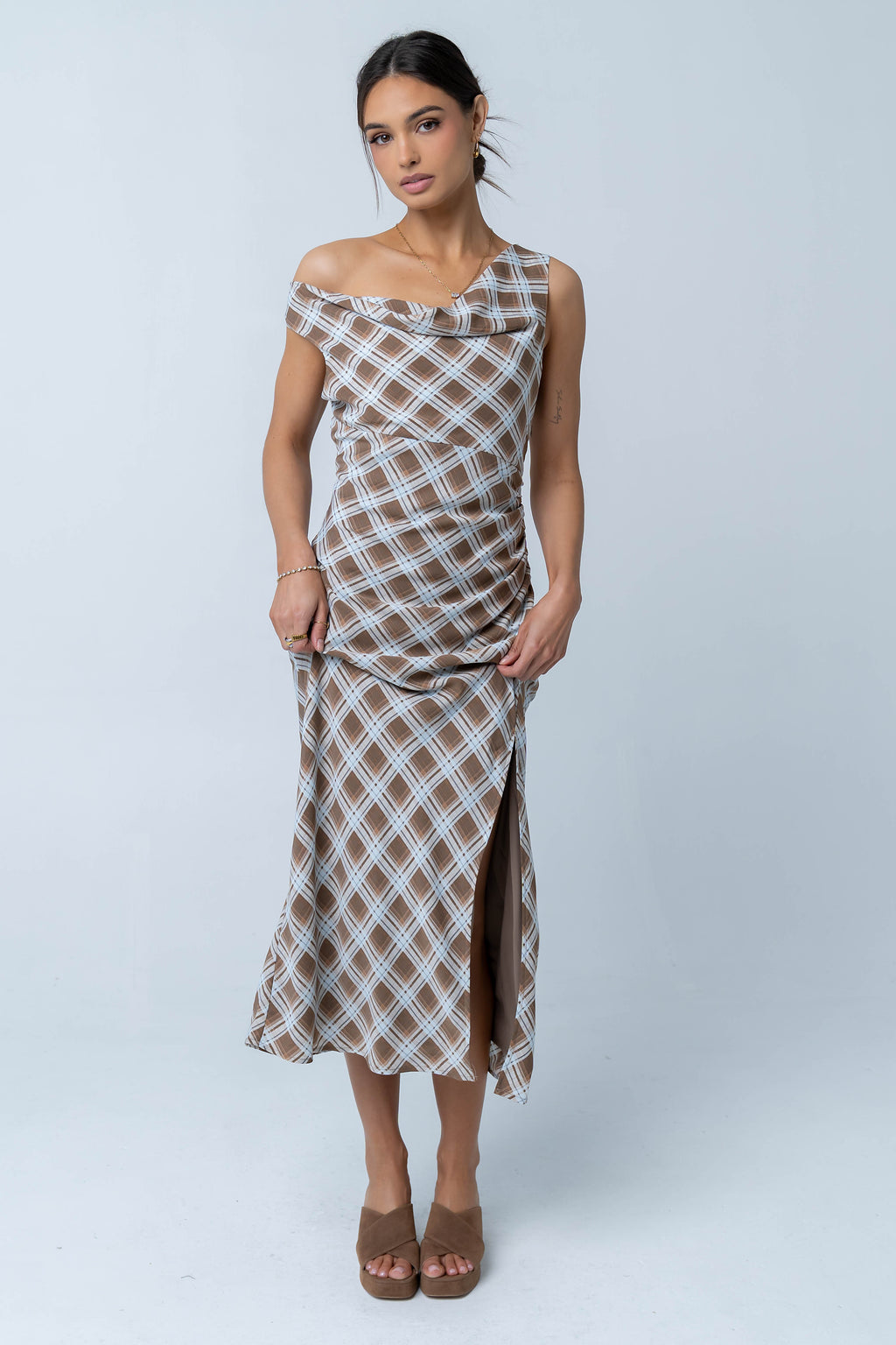 Renae Plaid Maxi Dress