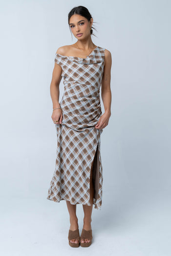 Renae Plaid Maxi Dress