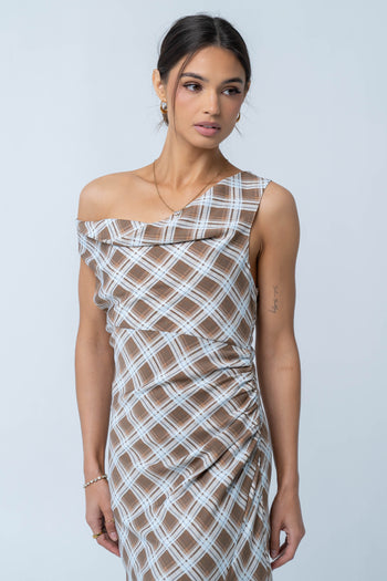 Renae Plaid Maxi Dress