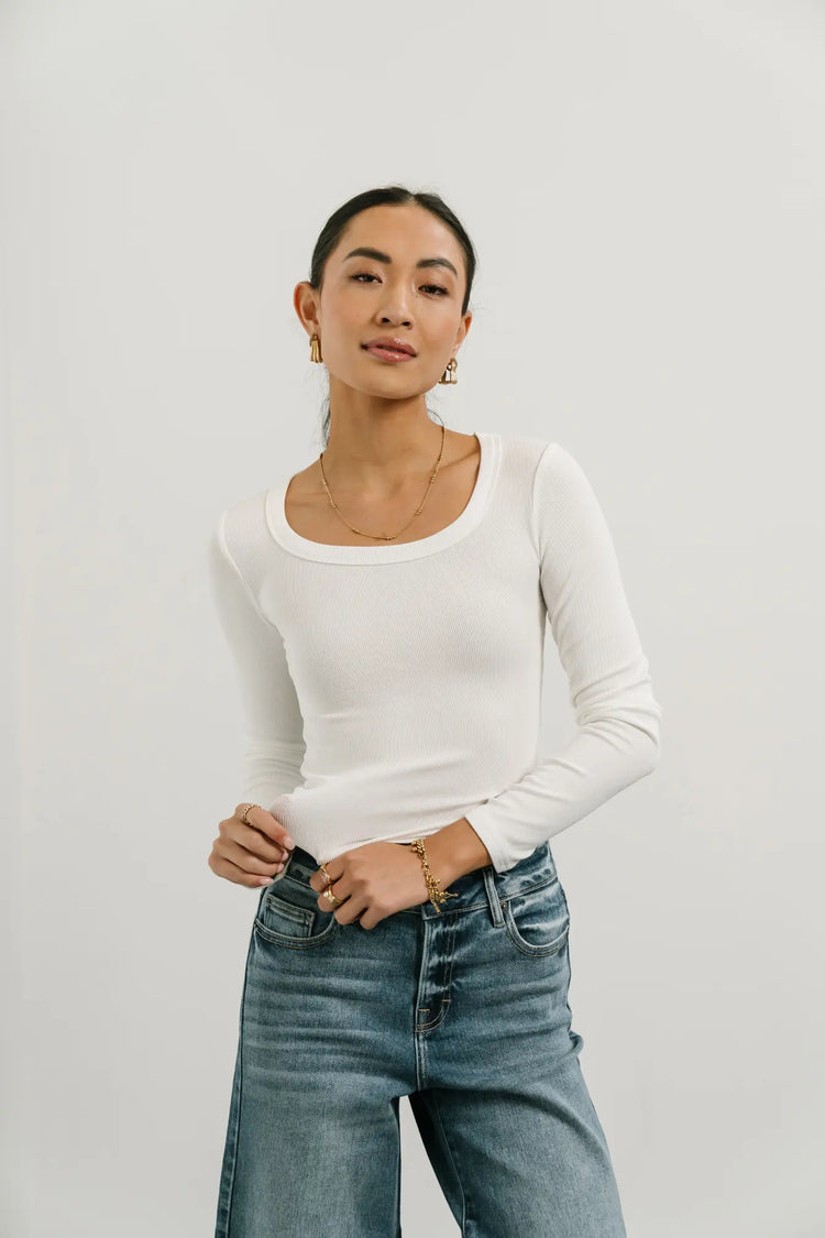Knit top in white