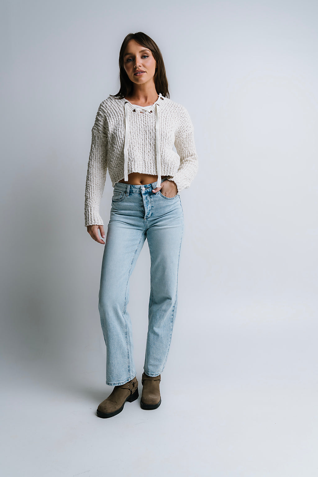 Georgie Knit Sweater in Ivory - FINAL SALE