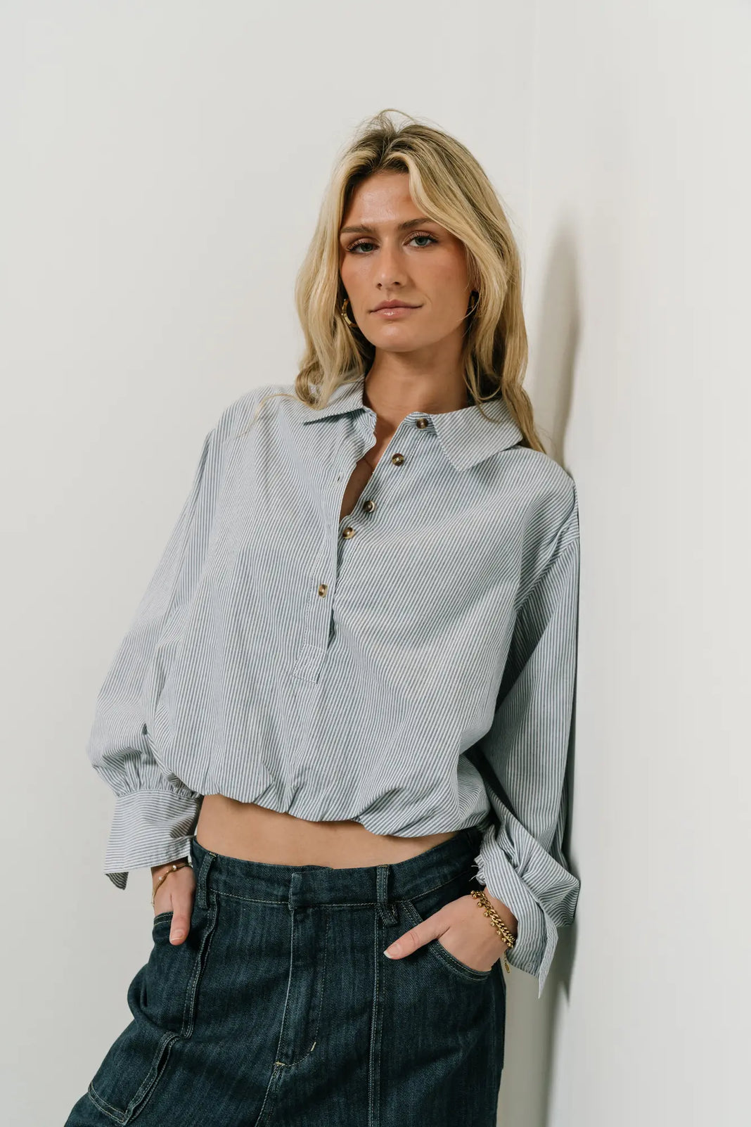 Striped top in blue 