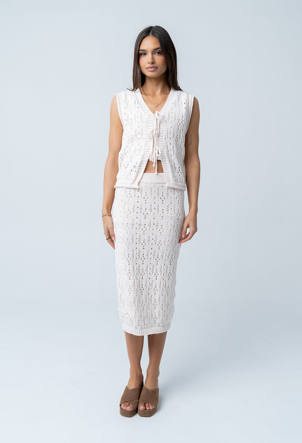 Joana Knit Skirt in Ivory