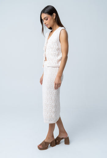 Joana Knit Vest in Ivory