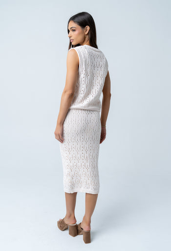 Joana Knit Vest in Ivory