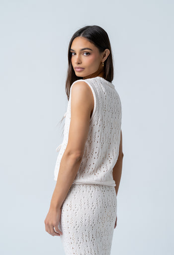 Joana Knit Vest in Ivory