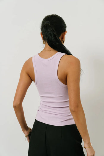 Ribbed top in lavender 