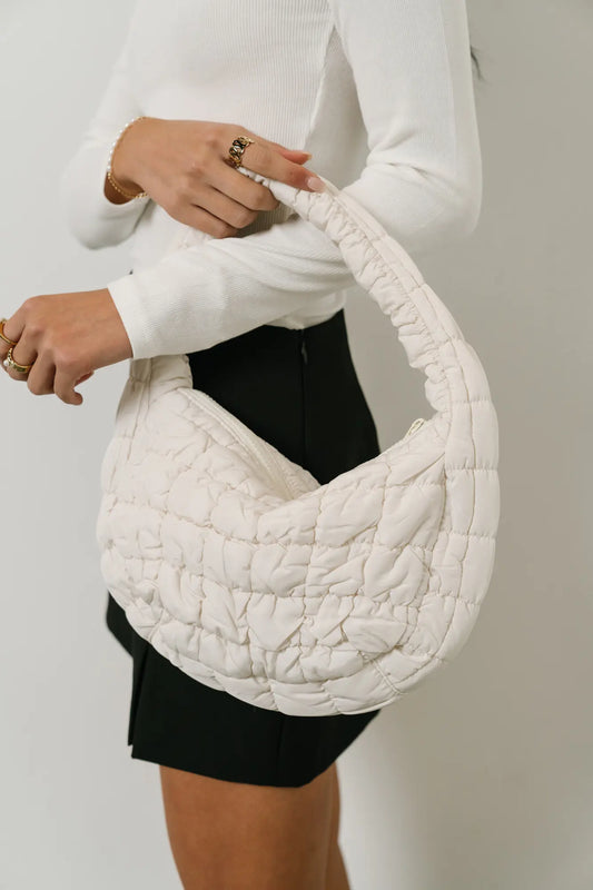 White quilted bag 