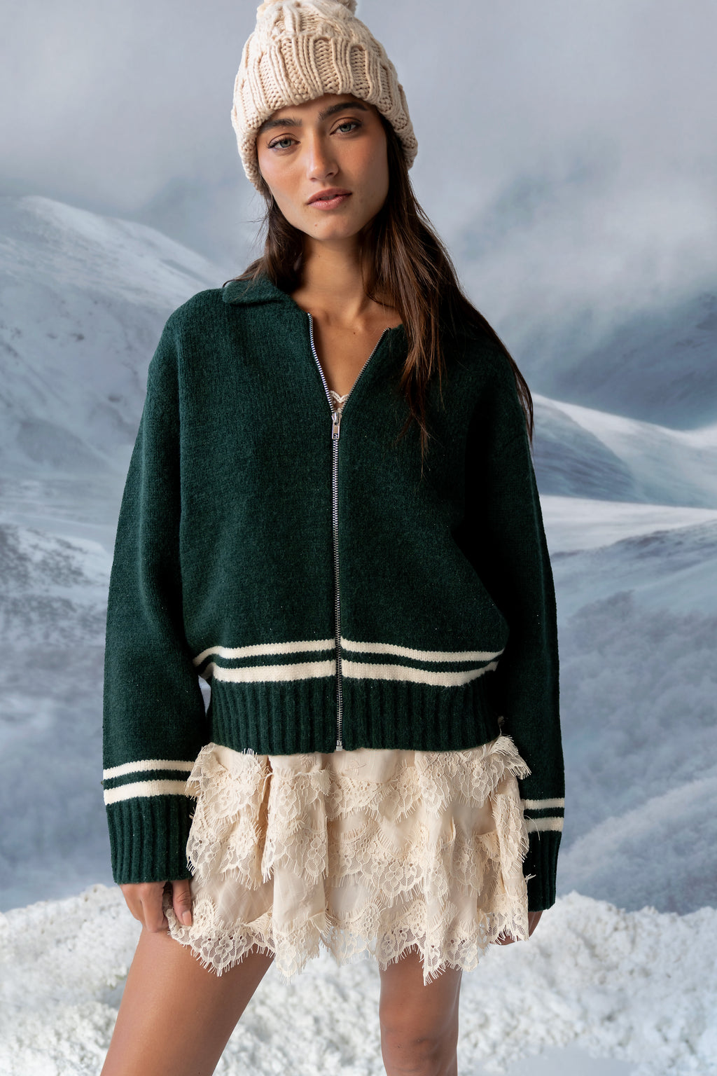 Polly Knit Jacket in Green