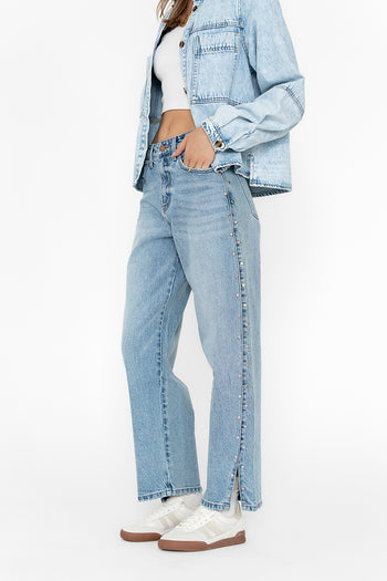 STUD DETAIL DOWN THE SIDE OF JEANS