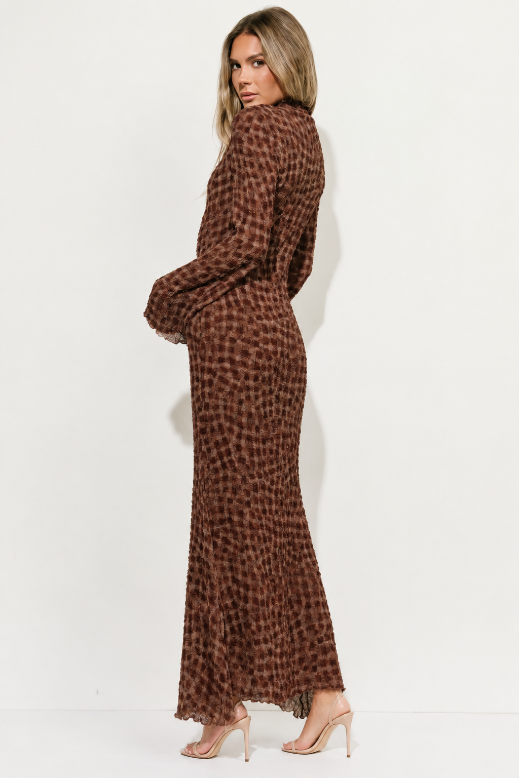 PREORDER - Ariel Long Sleeve Textured Maxi Dress