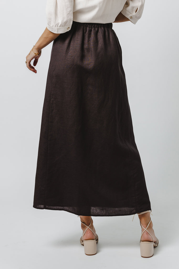 black linen maxi skirt