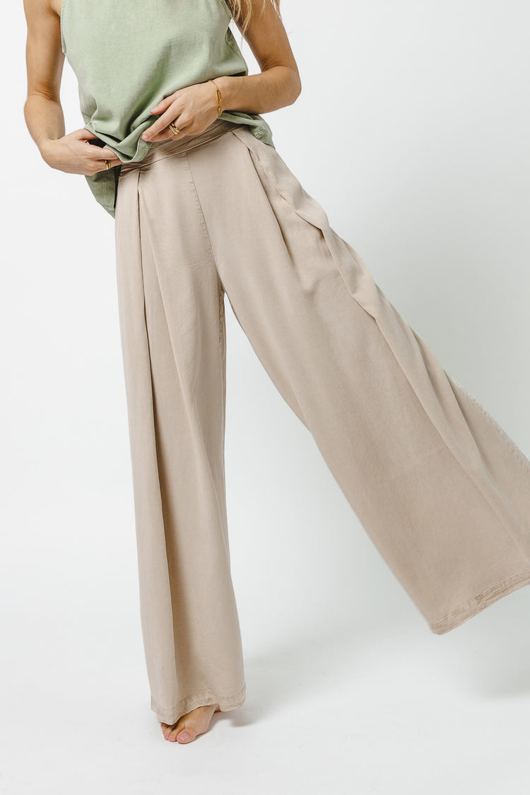 wide leg pants in taupe