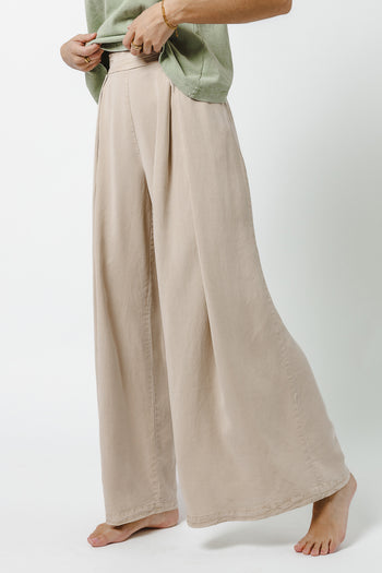 flowy pants in taupe