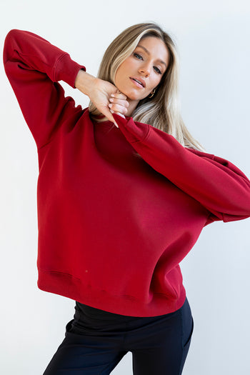 Marie Oversized Sweatshirt in Red - FINAL SALE