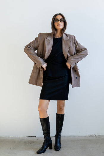 Fér Böhme Zipper Back Suede Skirt in Black