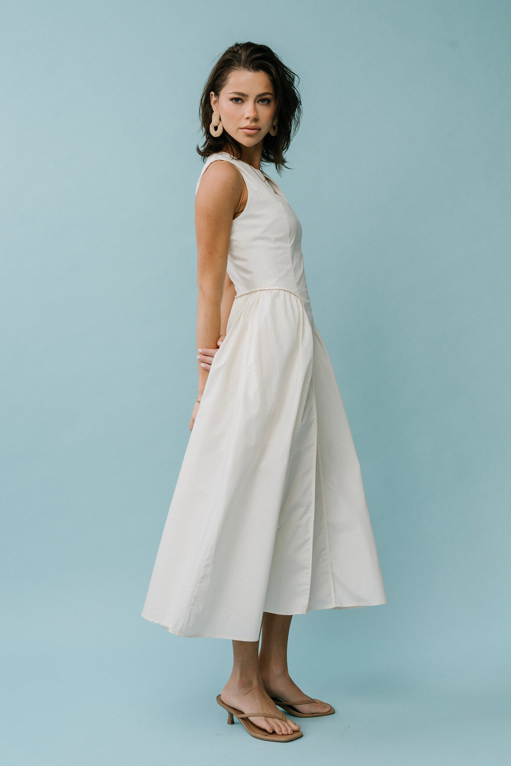 bhme Jaynie Midi Dress in Cream Size XL, Cotton bhme Jaynie Midi Dress in Cream Size XL, Cotton