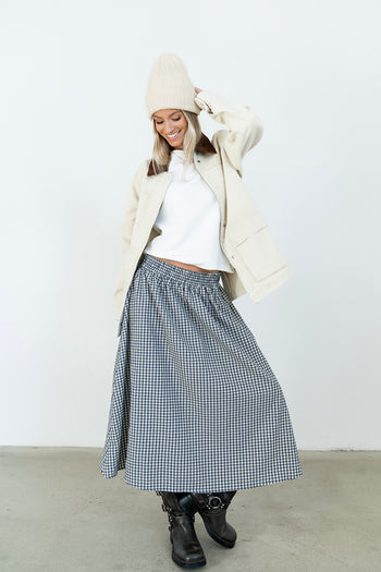 Braxton Plaid Midi Skirt