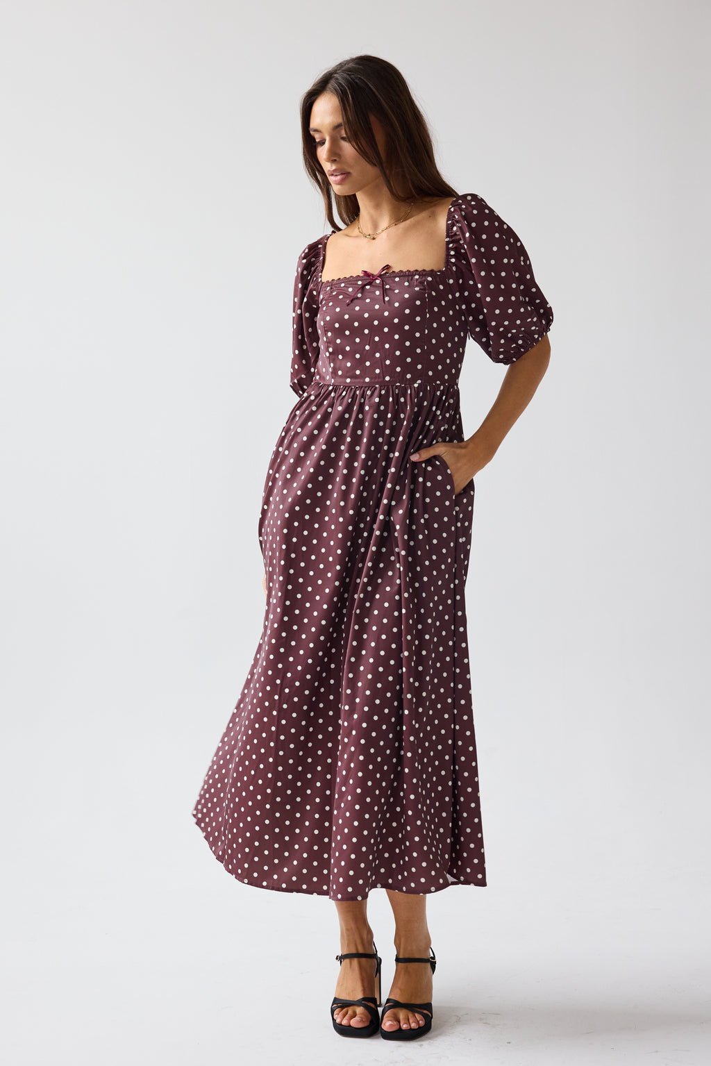Jersey Polka Dot Midi Dress - FINAL SALE Jersey Polka Dot Midi Dress - FINAL SALE