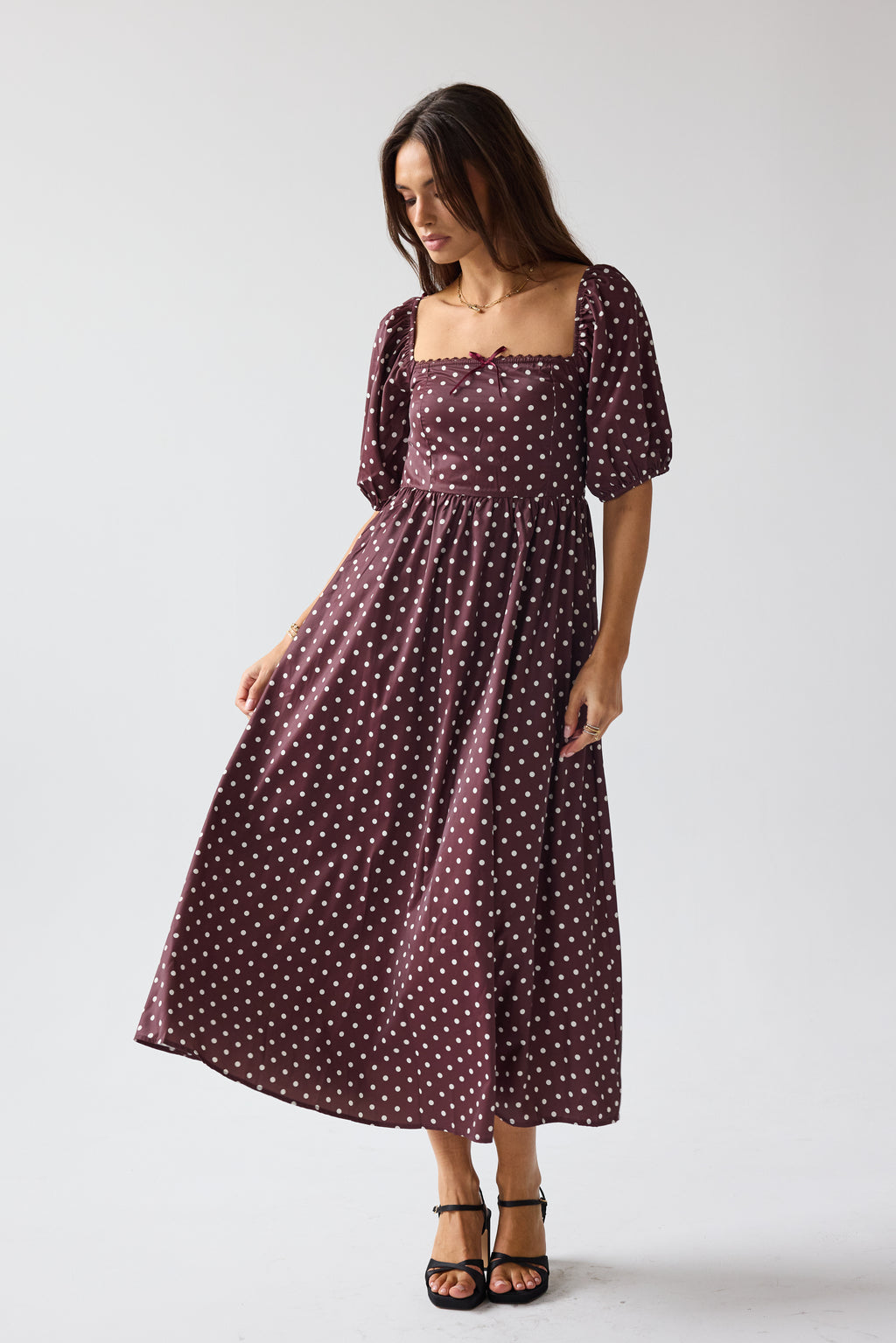 Jersey Polka Dot Midi Dress - FINAL SALE Jersey Polka Dot Midi Dress - FINAL SALE