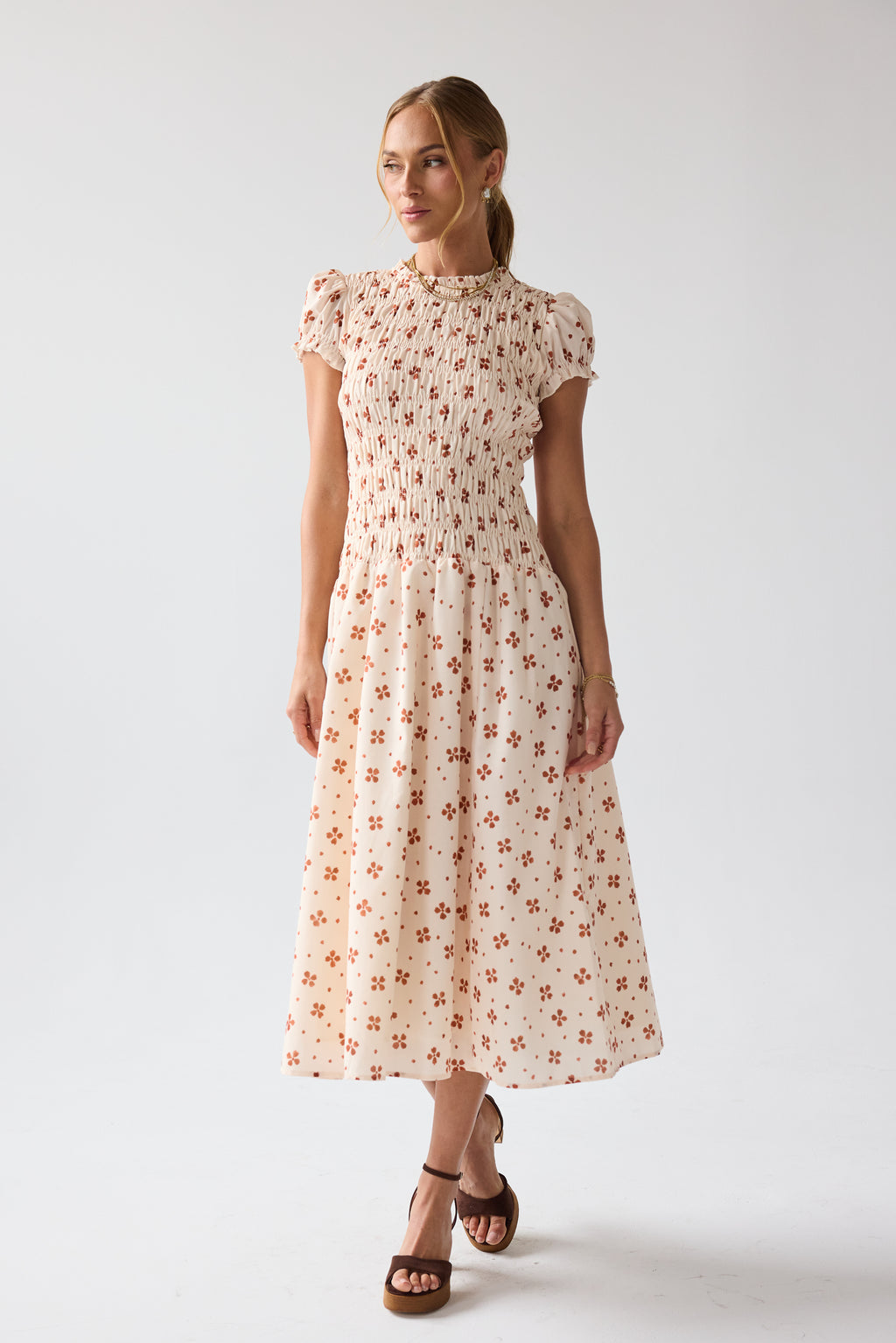 beige gingham maxi dress Waverly Dress XS/S / Beige Check