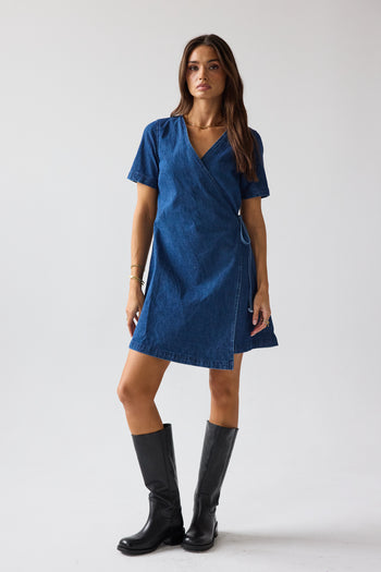 Rue Denim Wrap Dress