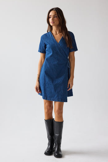 bhme Rue Denim Wrap Dress - Size Large bhme Rue Denim Wrap Dress - Size Large